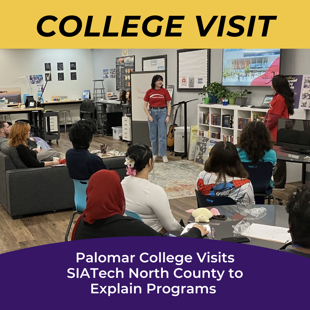 Palomar College visits SIATech North County to Explain Programs to our High School Students