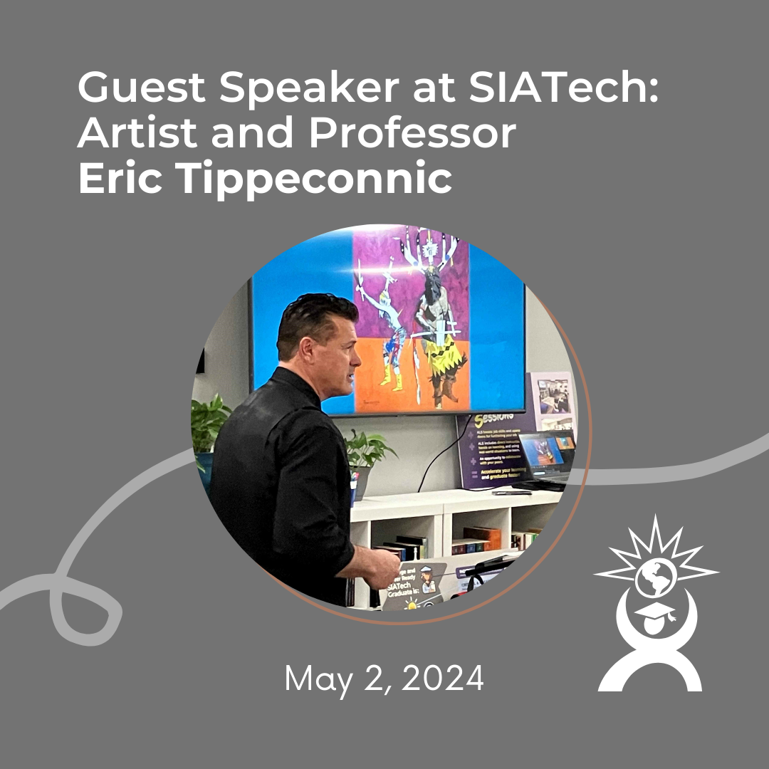 Guest speaker at SIATech North County Artist and Professor Eric Tippeconnic